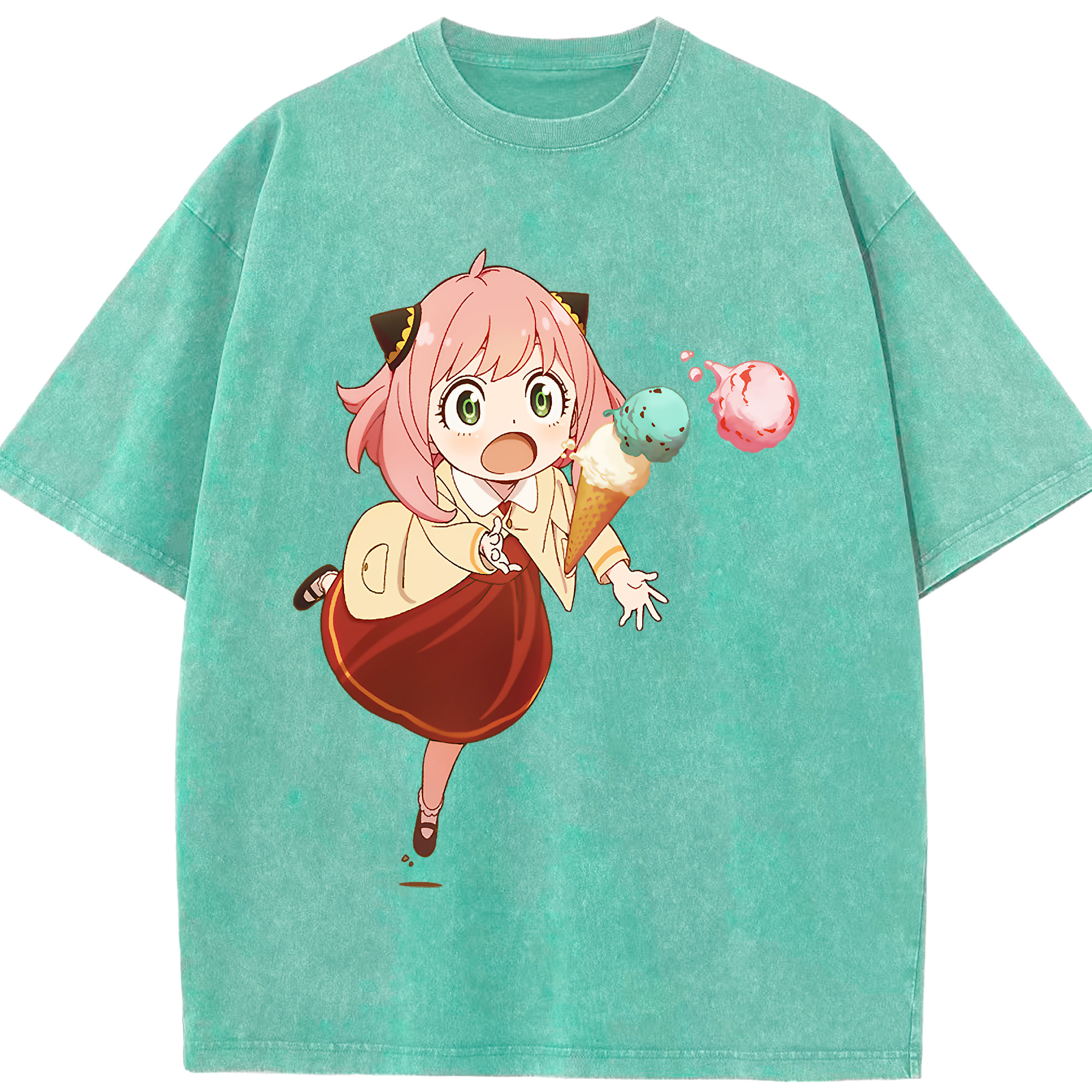 （画像用） SPY×FAMILY间谍家家酒 綿100% ヴィンテージ風 半袖Tシャツ（フロントプリント）